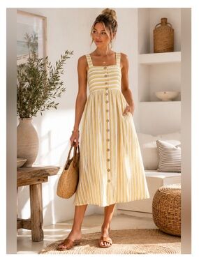 🔥🔥Rachel Zoe 100% linen summer dress